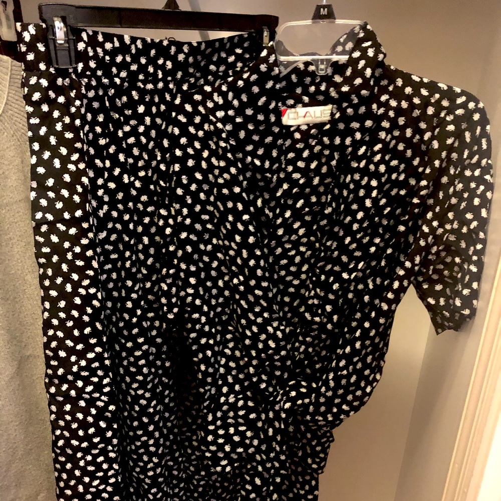 Thrifted Polka Dot Top/Midi Skirt Set